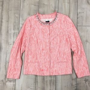 NWT NYDJ Tangelo Orange Coral and Ivory Embellishe